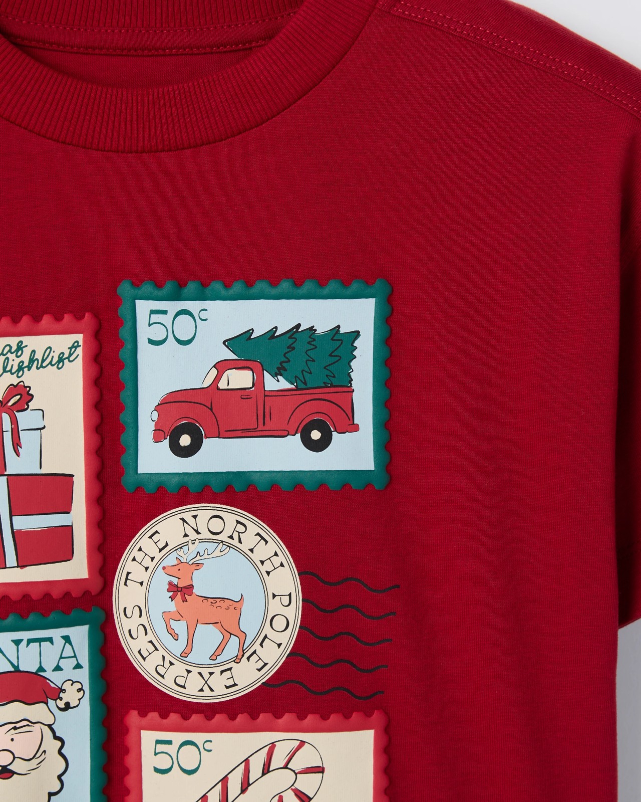 Australian Cotton Oversized Christmas T-Shirt - Postcard Red 2 of 2