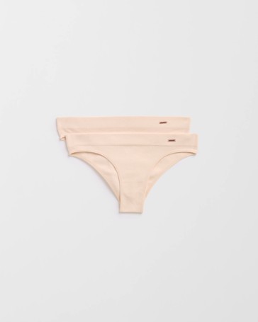 Lily Loves 2 Pack Rib Seamfree Brazilian Briefs