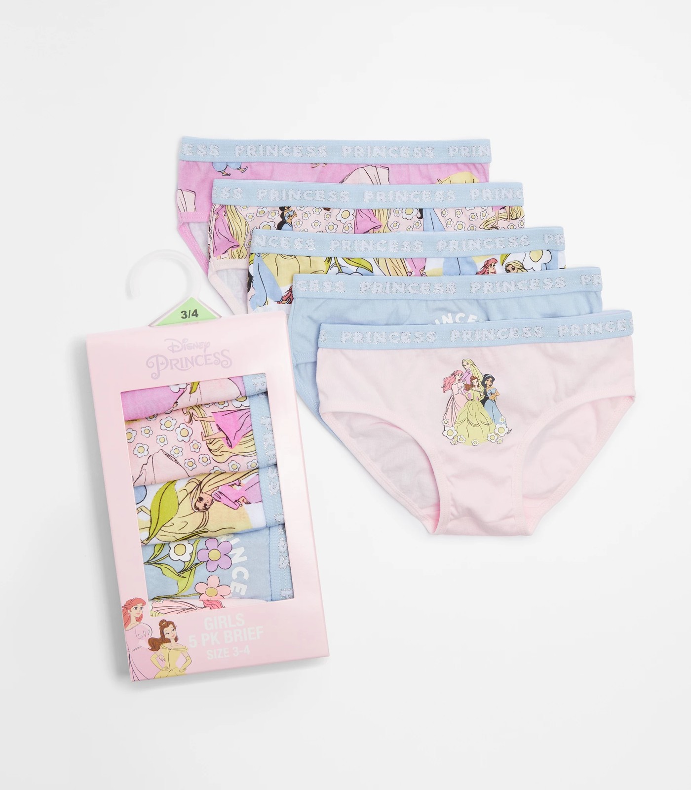 5-pack Cotton Boxer Briefs - Light pink/Disney princesses - Kids