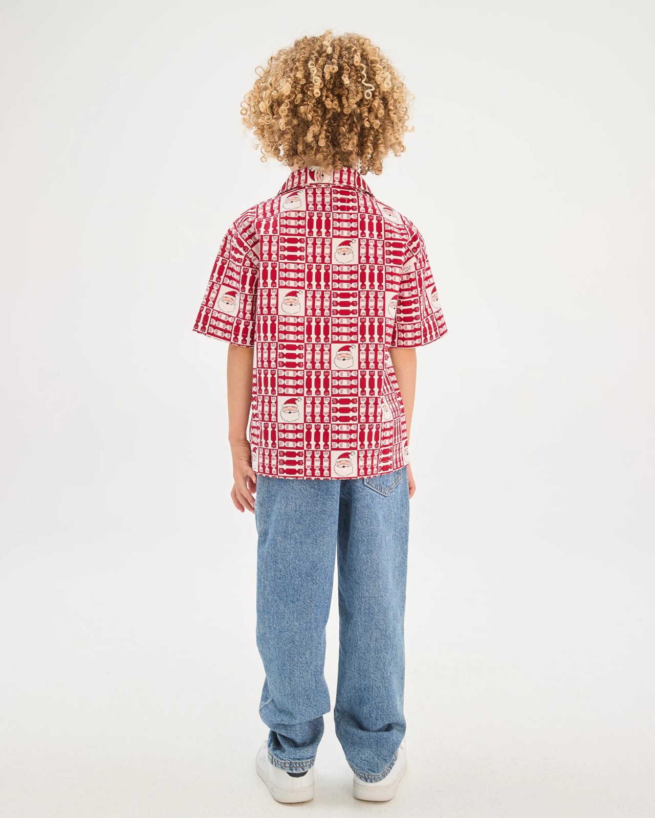 Cotton Short Sleeve Christmas Shirt - Red Tiles 3 of 5