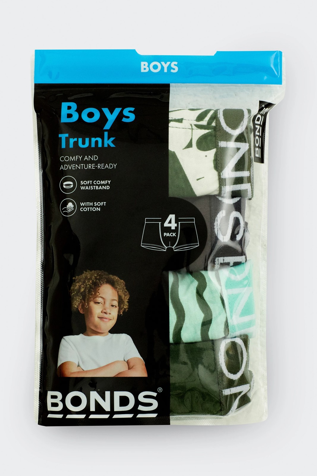 Bonds Cotton 4 Pack Boys Trunks - Multi Freestyle Flicks 4 of 4