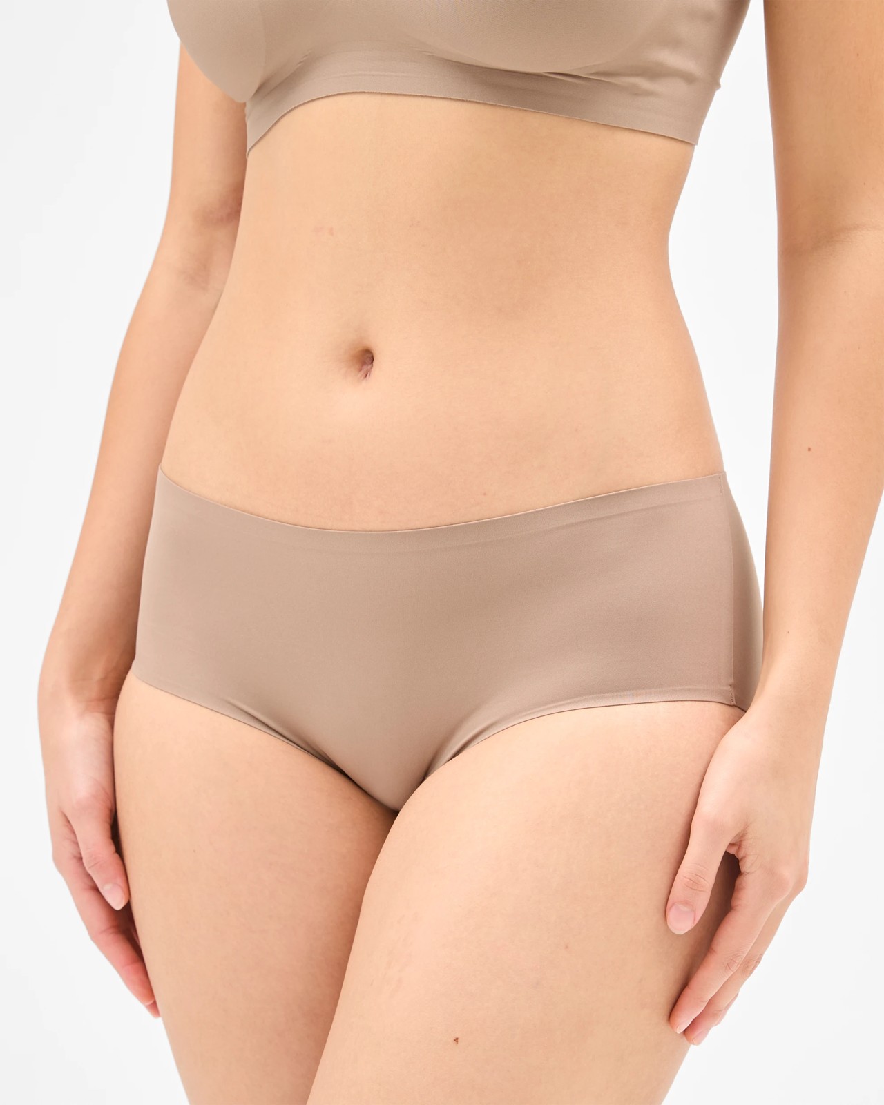 Smooth Moves 2 Pack Bonded No Show Midi Briefs - Mocha 5 of 6