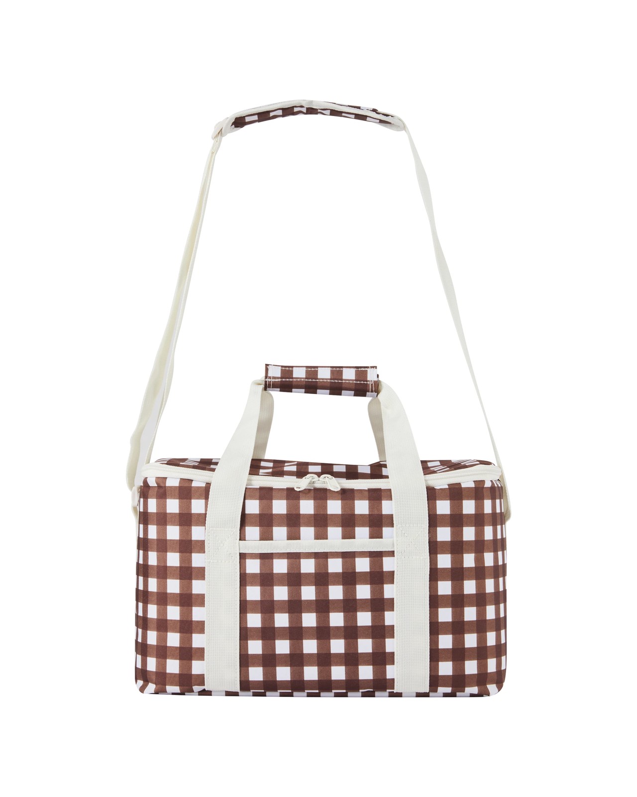 Anko Mocha Gingham Extra Large Insulated Lunch Bag 2 of 5