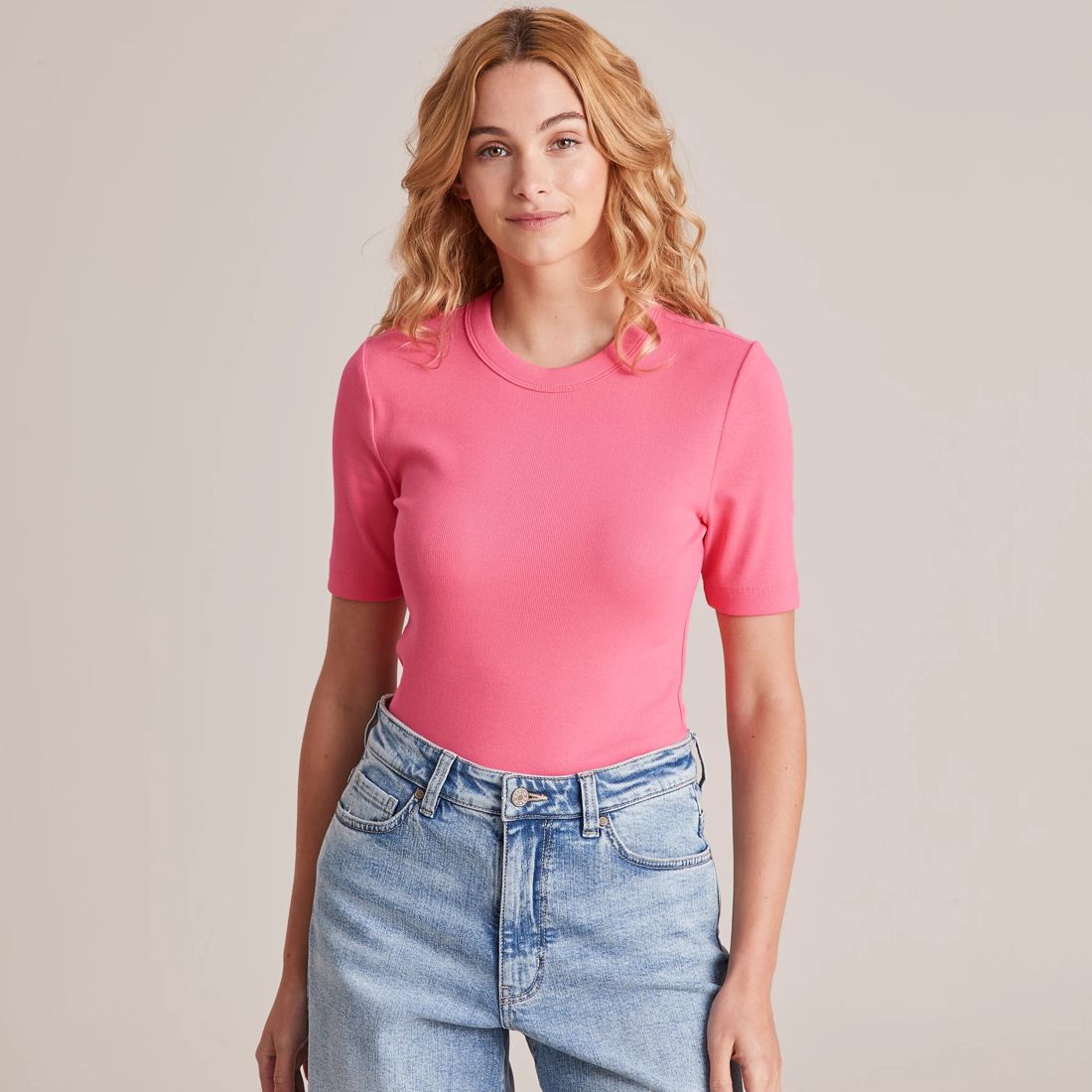 Organic Cotton Rib Layer T-Shirt | Target Australia