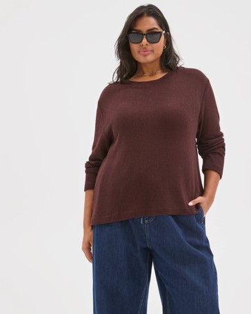 Plus Size Australian Cotton Blend Textured Jumper