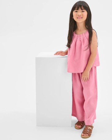 European Linen Wide Leg Co-Ord Pants