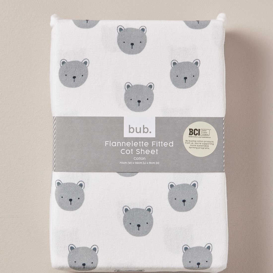 bub. Flannelette Fitted Cot Sheet Blue Bear Target Australia