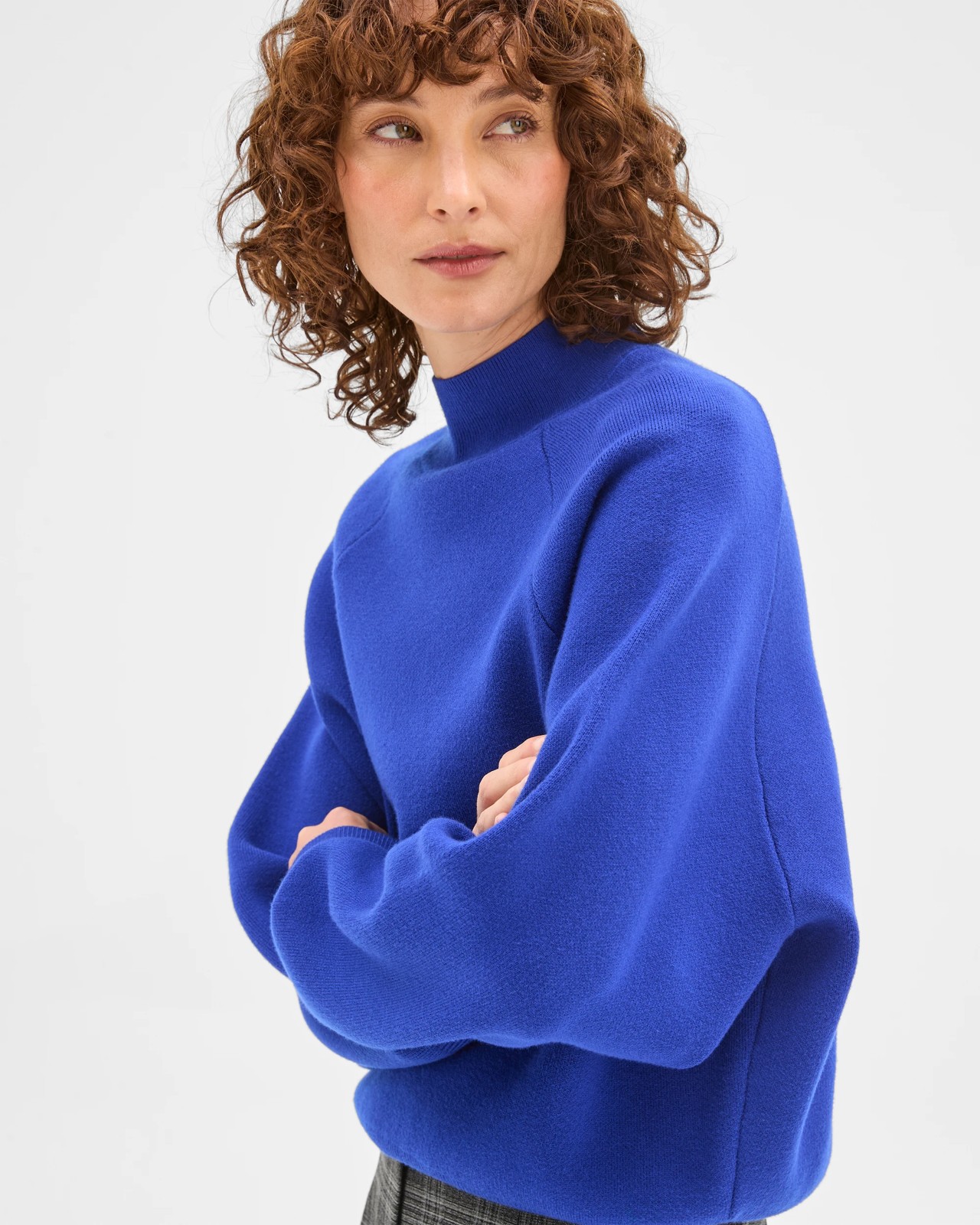 Preview Raglan Detail High Neck Jumper - Cobalt Blue 4 of 6