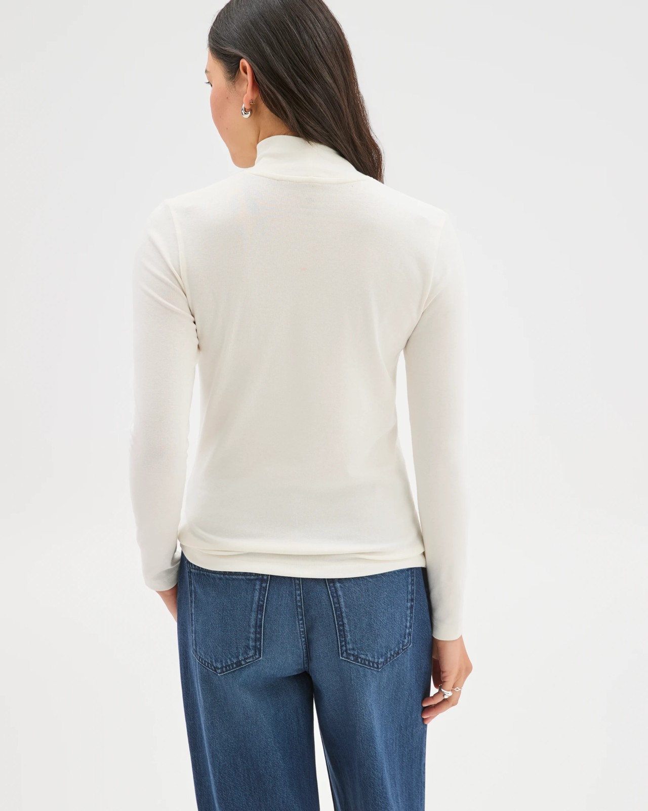 Soft Touch Long Sleeve Skivvy Top - Cloud Dancer 6 of 6