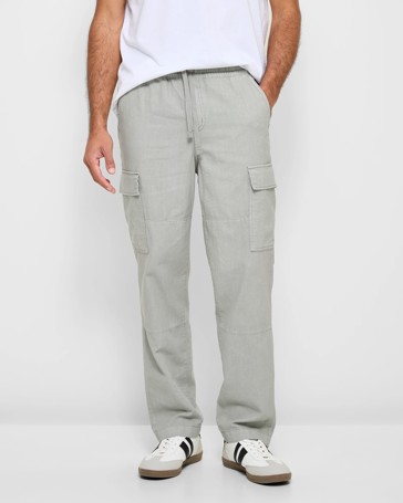 Linen Blend Cargo Pants