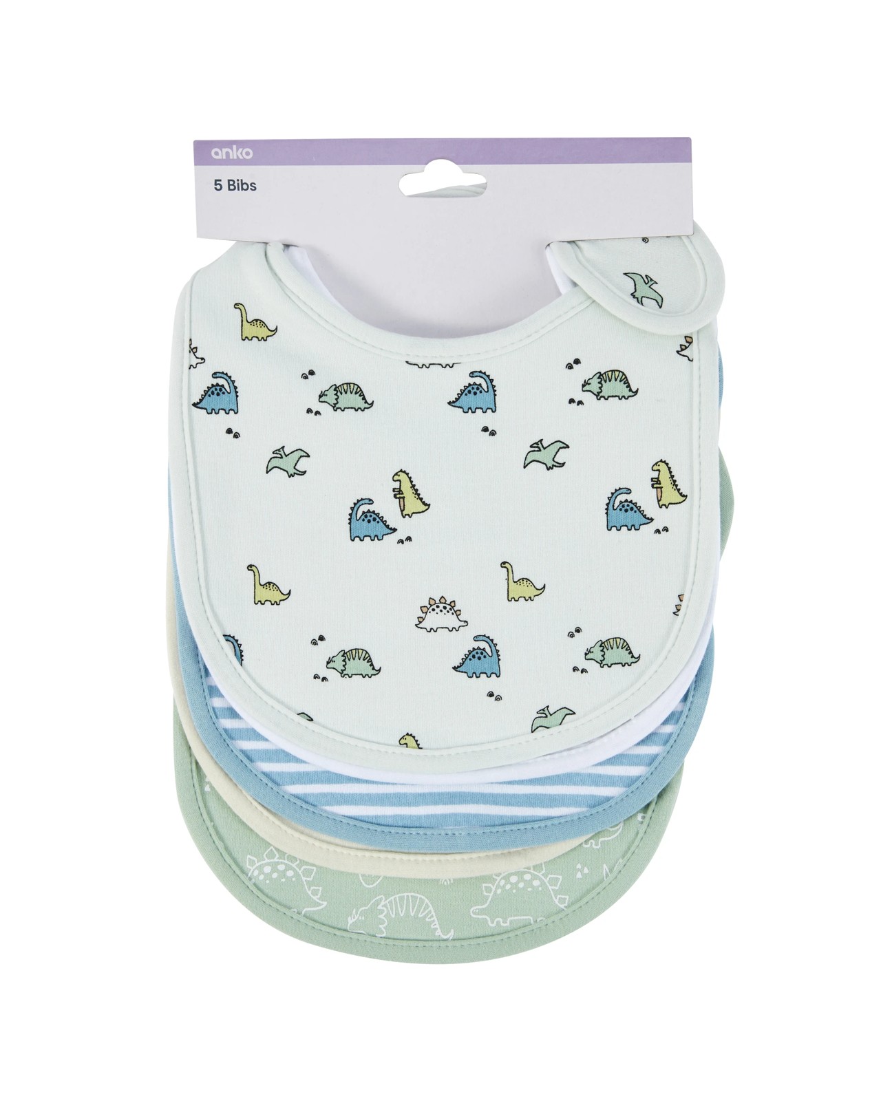 Anko 5 Pack Bibs - Dino 5 of 5