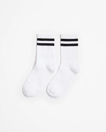 Fashion Rib Crew Length Socks