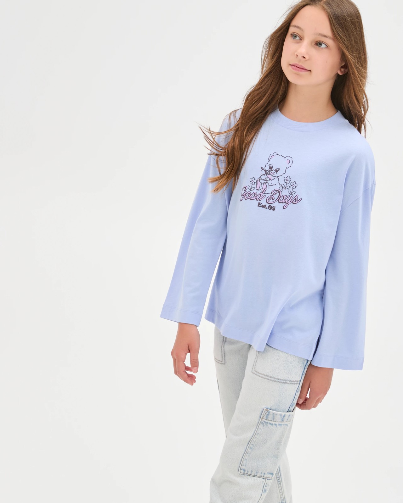 Australian Cotton Long Sleeve T-Shirt - Teddies Blue 2 of 6