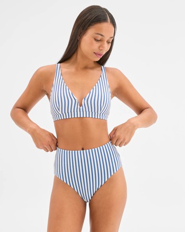 Resort High Waisted Textured Bikini Bottoms