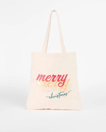 Christmas Canvas Shopper Tote Bag