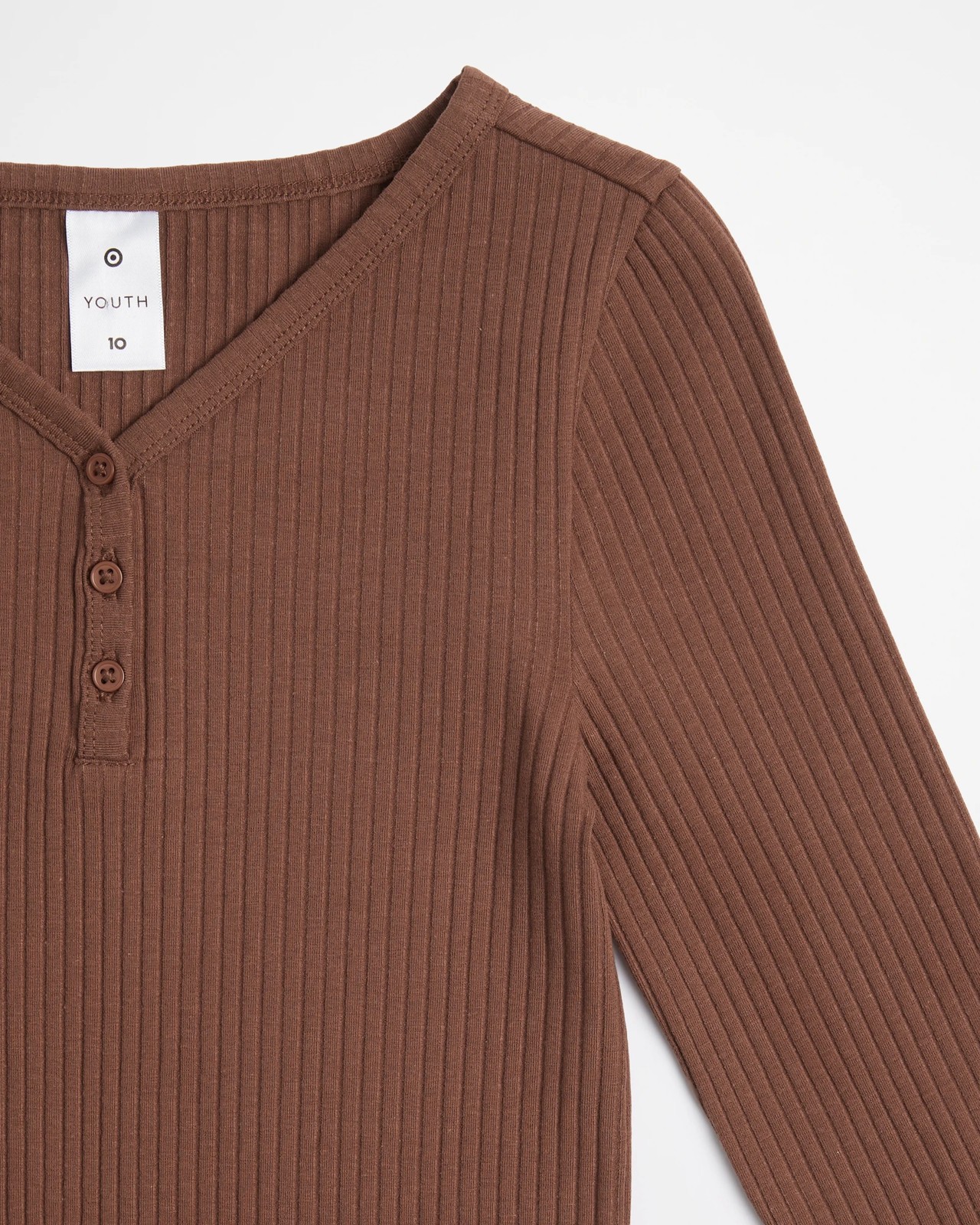 Long Sleeve Henley Rib Top 5 of 5