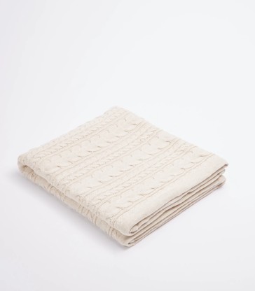 bub. Cable Sherpa Knit Blanket