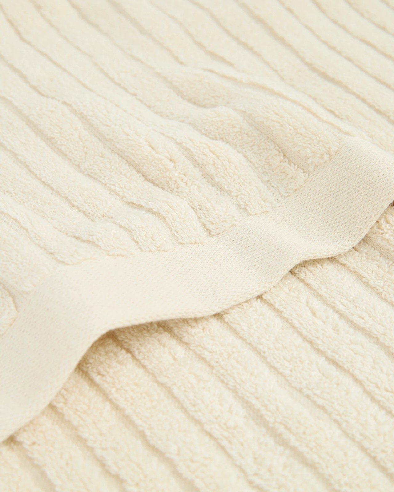 Dylan Australian Cotton Rib Bath Towel - Cream 2 of 2