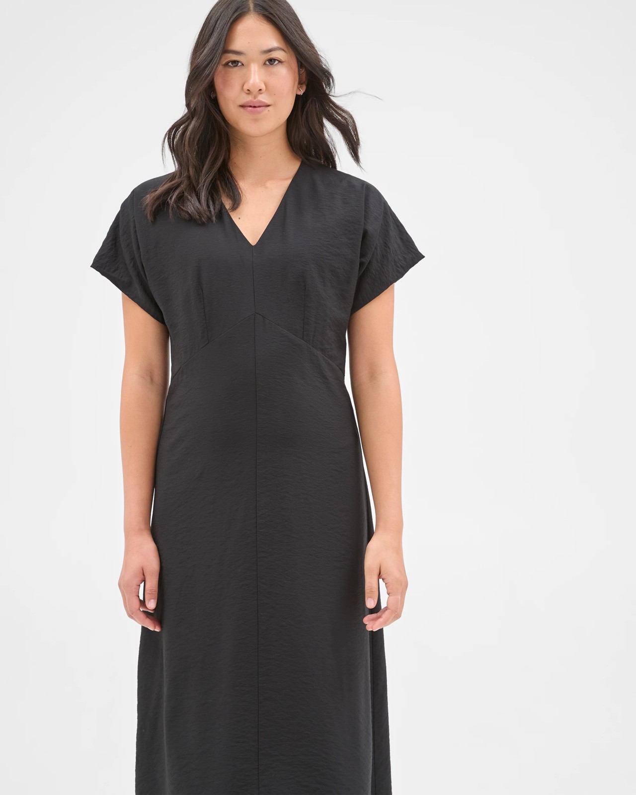 Preview Wendy Seam Detail Midi Dress - Black 3 of 5