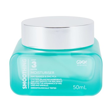 Step 3 AM/PM Smoothing Moisturiser 50ml, Niacinamide and Zinc PCA - OXX Skincare