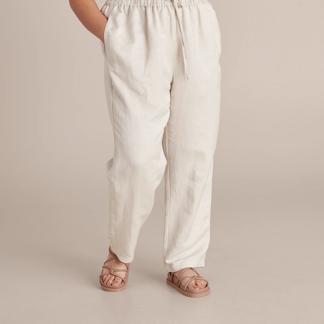 Curve Linen Blend Jogger Pants Target Australia