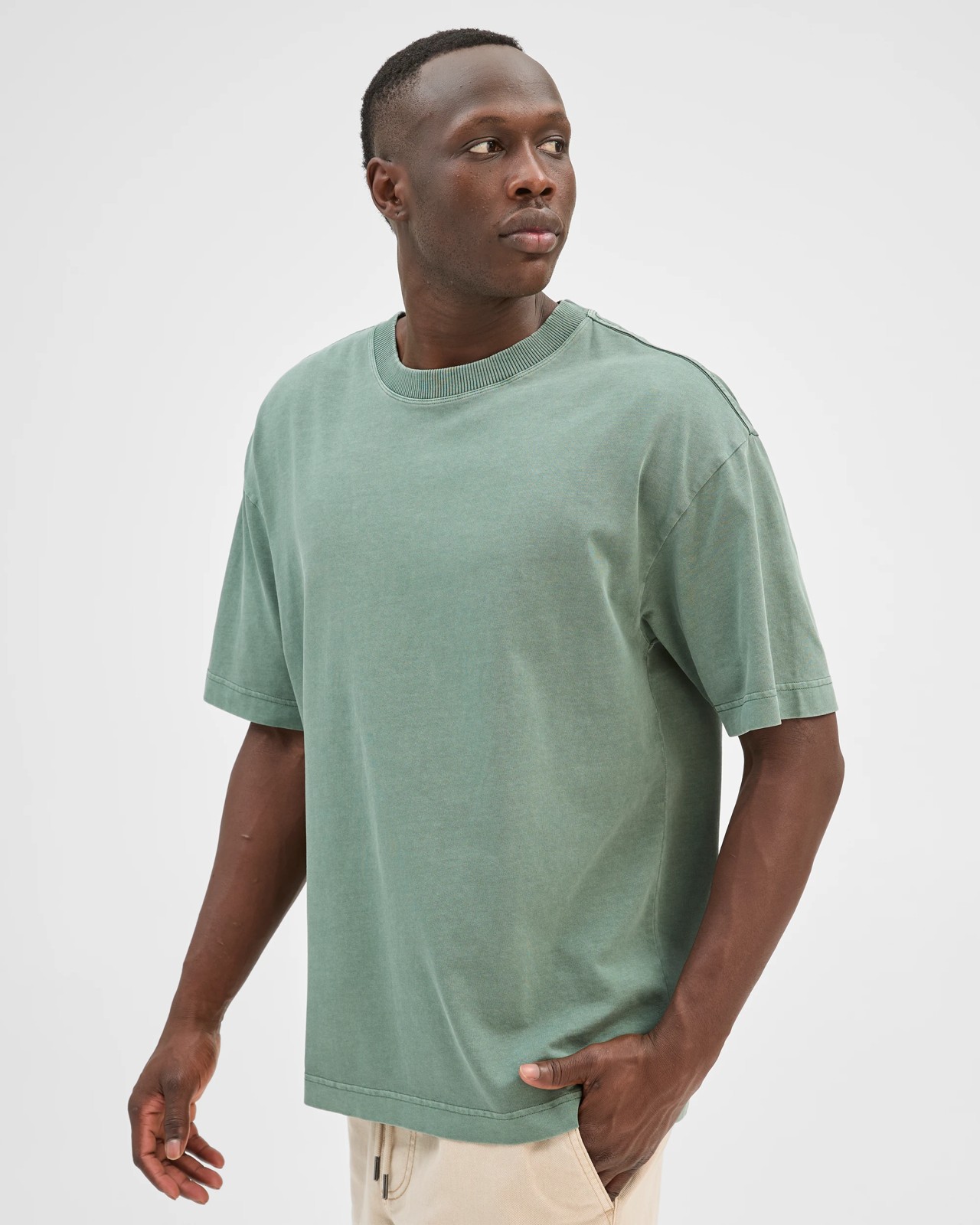 Commons Australian Cotton Boxy Heavyweight Core T-Shirt - Dark Forest 4 of 6
