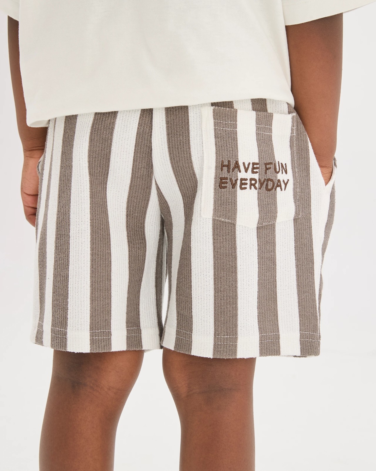 Textured Volley Shorts - Brown Stripe 4 of 5