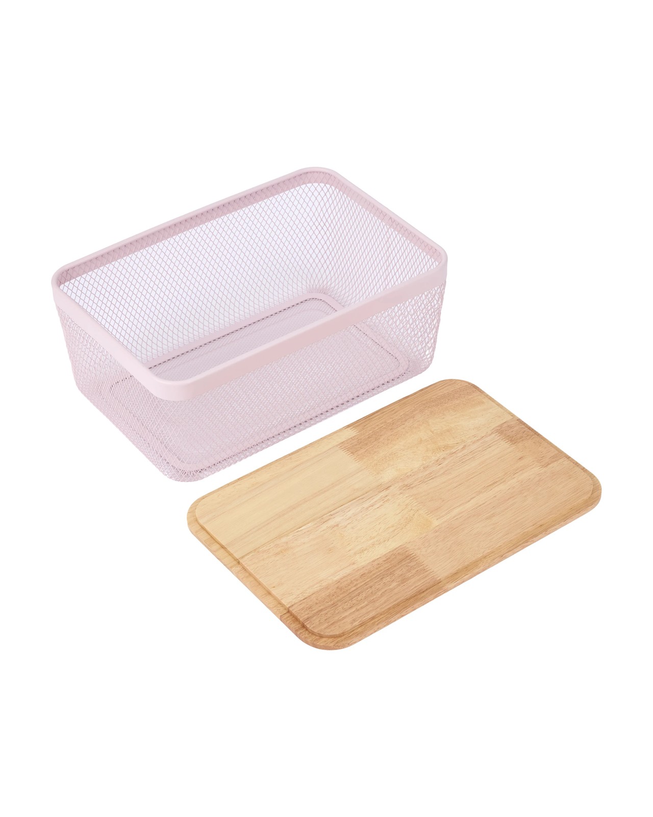Anko Large Basket with Wooden Lid - Pink 5 of 6