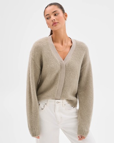 Lily Loves Contrast Bind Cardigan