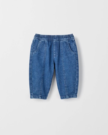 Baby Denim Panel Barrel Leg Jeans