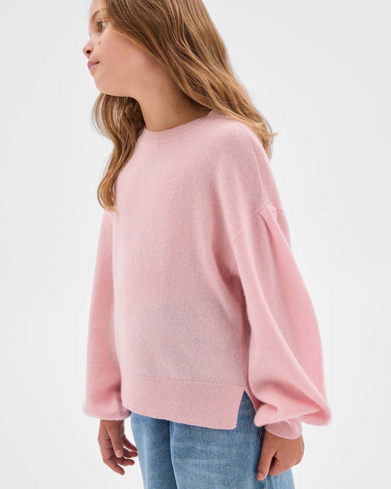 Cashmere Long Sleeve Knit Sweater - Pink 3 of 5