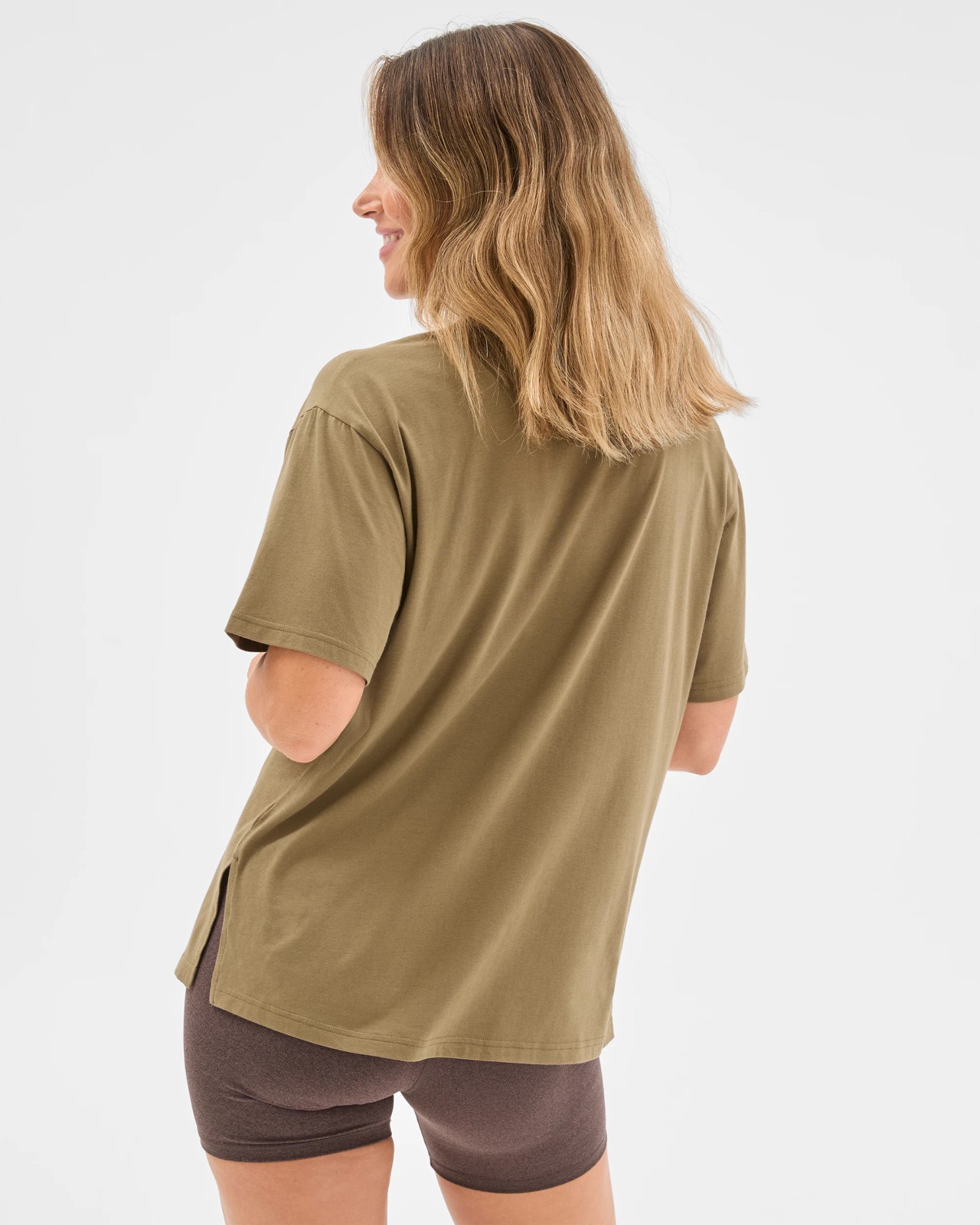 Active Australian Cotton Blend Oversized Graphic T-Shirt - Soft Olive 6 of 6