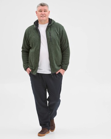 Plus Size Teddy Zip Through Fleece Hoodie