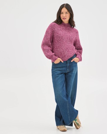 Twist Yarn High Neck Jumper