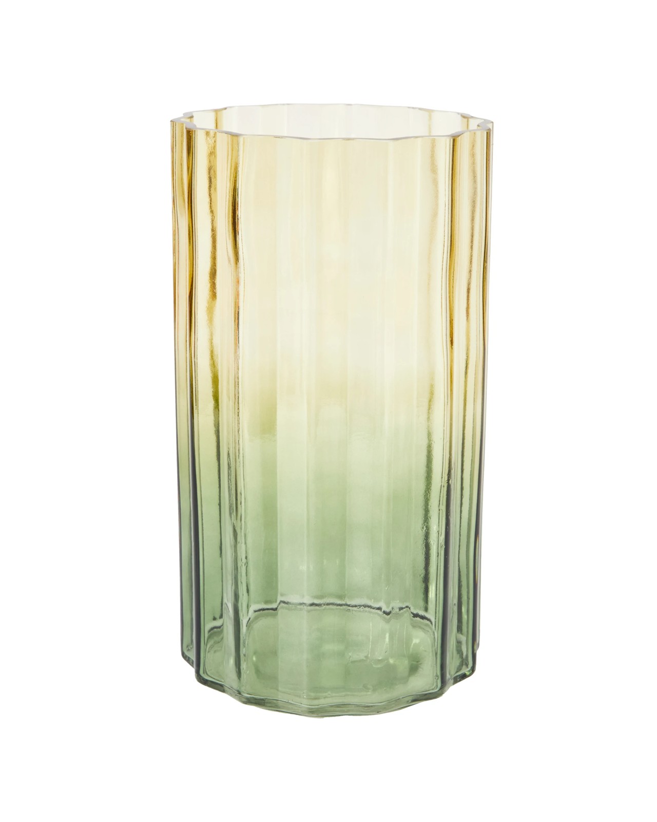 Anko Green Wavy Ombre Glass Vase 3 of 5