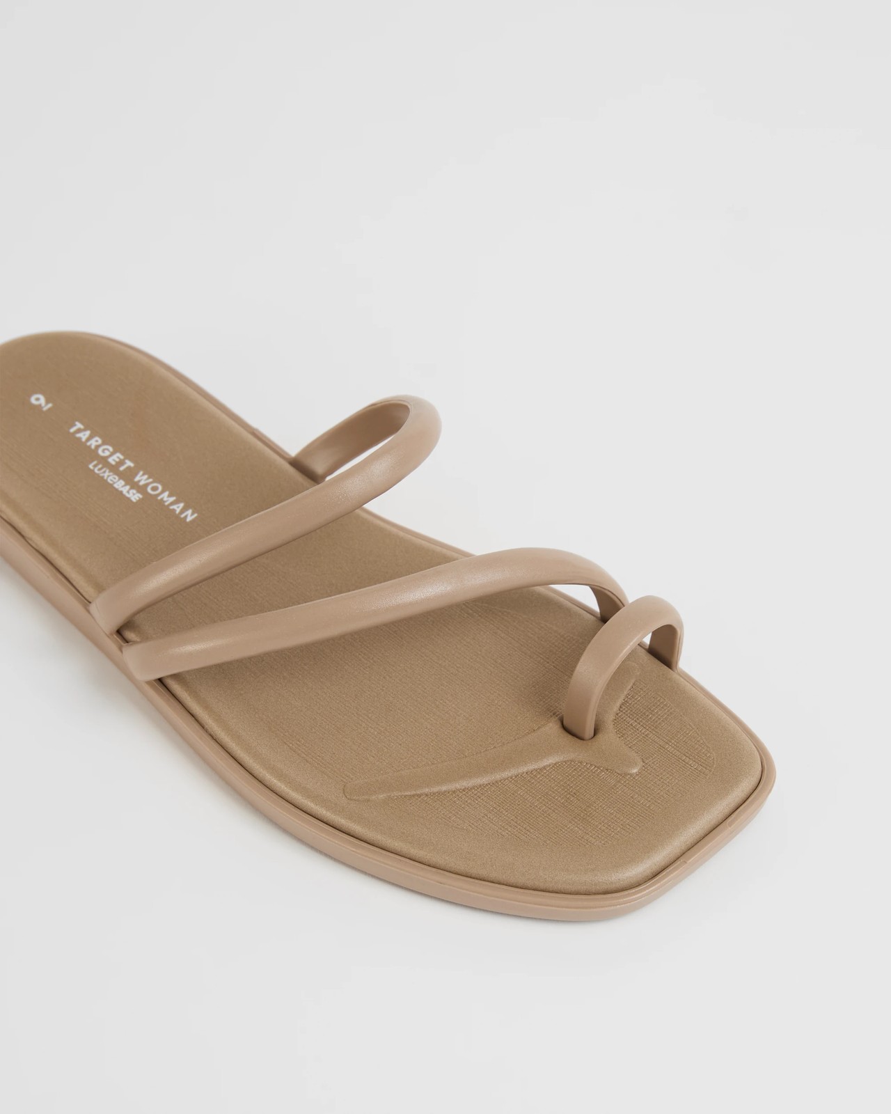 Padded Toe Post Strappy Slides - Mocha 3 of 3