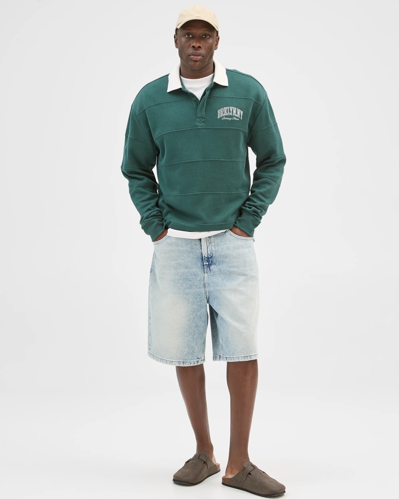 Commons Australian Cotton Blend Fleece Rugby Top - Forest Green 4 of 6