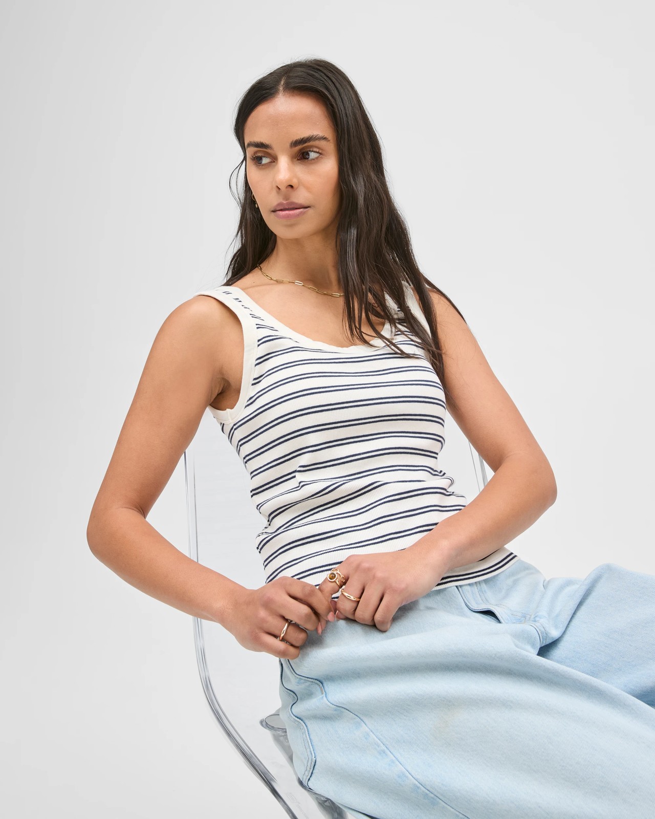 Australian Cotton Blend Scoop Neck Shelf Bra Tank Top 4 of 5