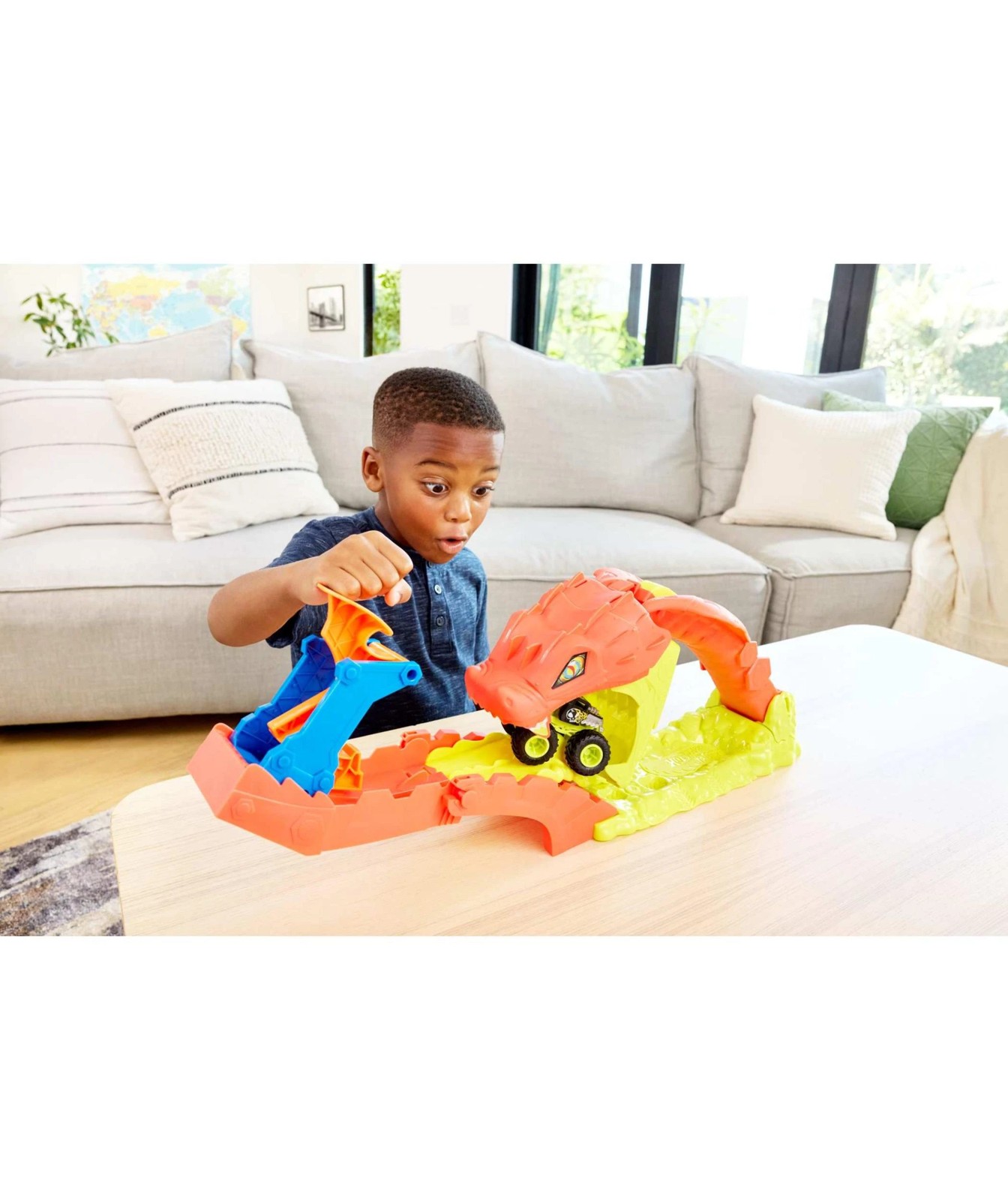 Hot Wheels Monster Trucks Snake Slam Takedown Playset with 1:64 Scale Bone Shaker  6 of 6