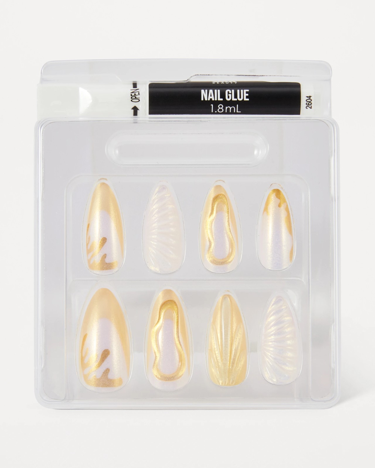 OXX Beauty 24 Pack Artificial Nails with Adhesive, Pointed Stiletto Shape - 3D 3 of 4