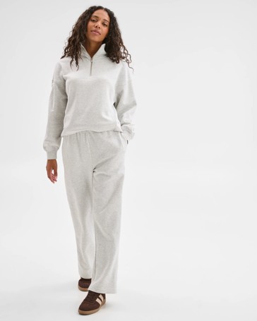 Australian Cotton Blend 1/4 Zip Fleece Sweat Top