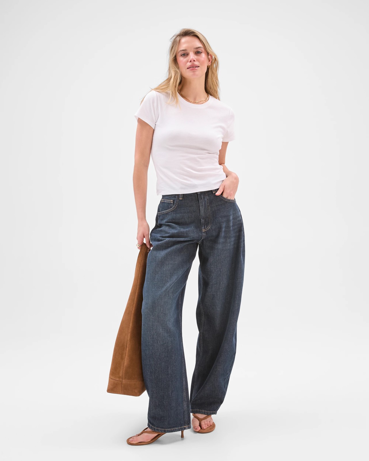 Lily Loves Australian Cotton Blend Semi Sheer Fitted T-Shirt - White 2 of 5