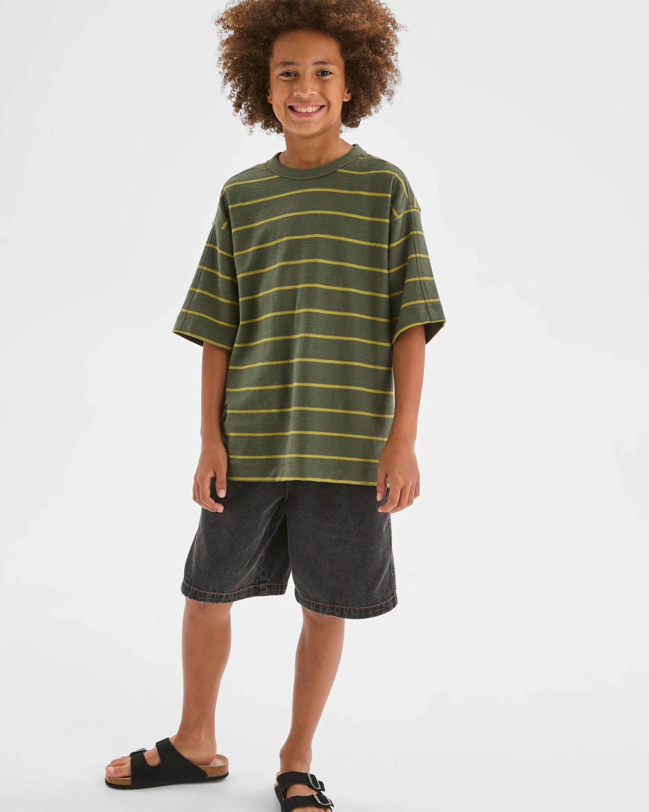 Australian Cotton Textured Oversized T-Shirt - Green 4 of 5