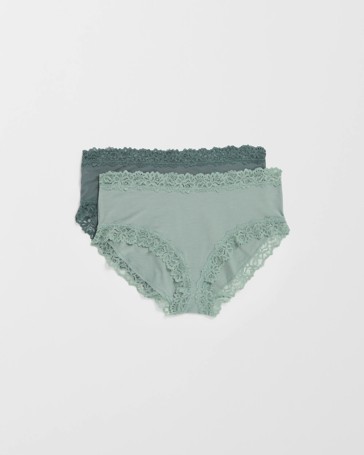 2 Pack Lace Midi Briefs