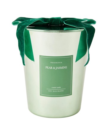 Anko Christmas XL Green Metallic Glass Candle
