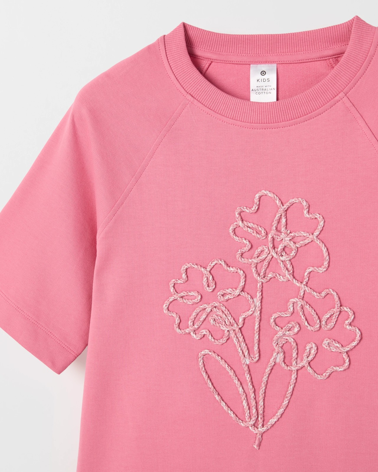 Australian Cotton French Terry T-Shirt - Flower / Pink 6 of 6