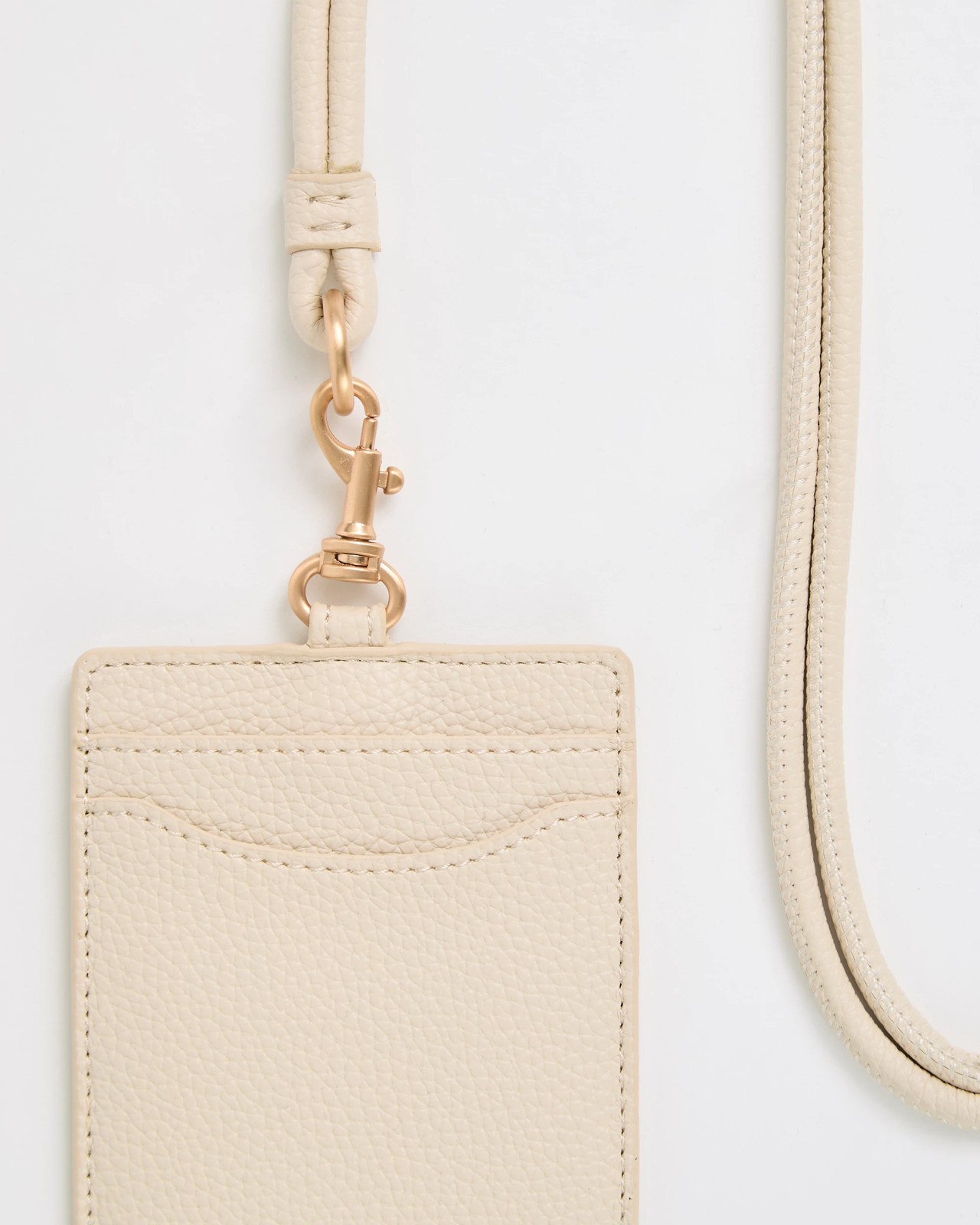 Pebble Card Holder with Lanyard Strap - Ecru 2 of 2