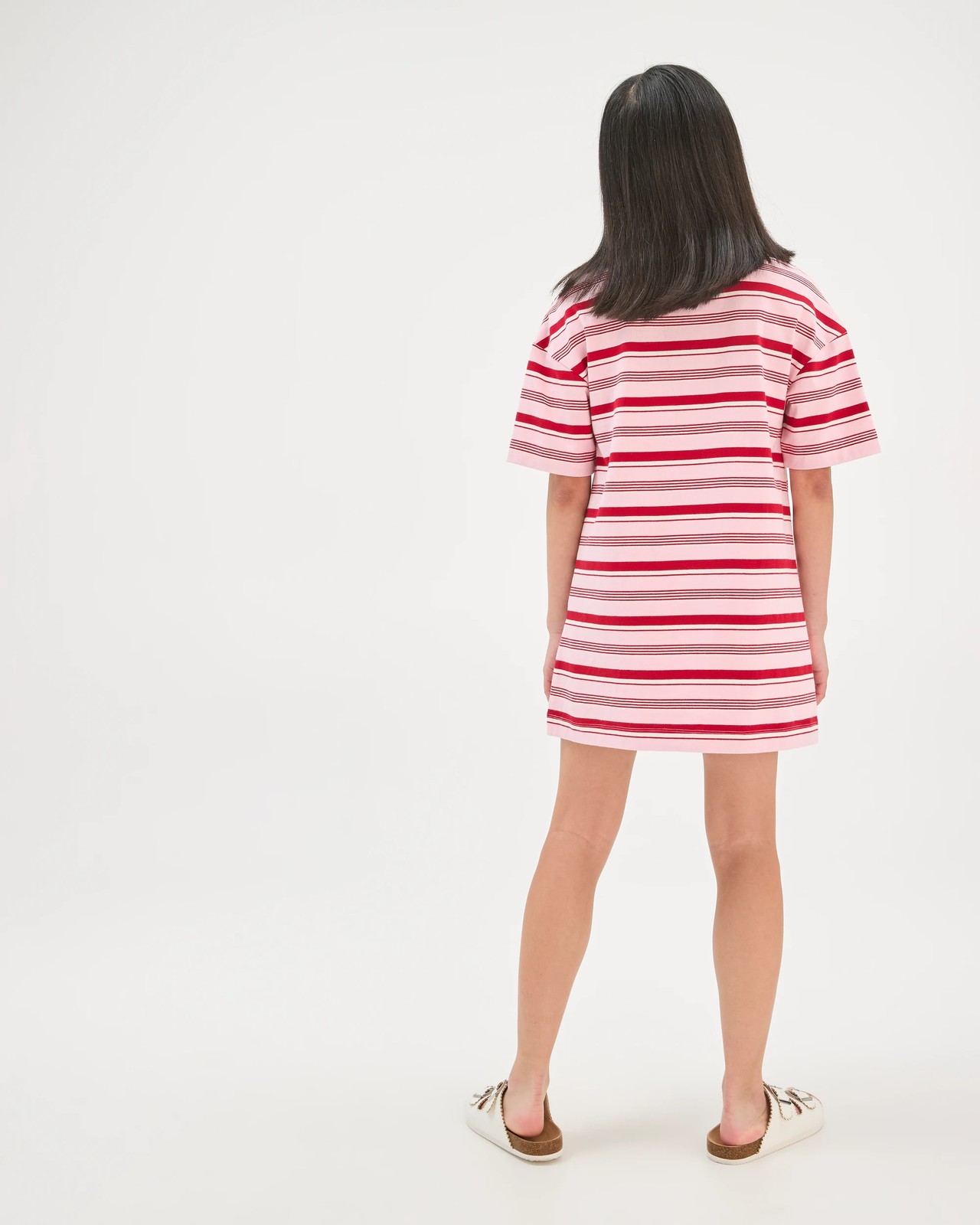 Australian Cotton Short Sleeve Oversized Polo Stripe Dress - Multi 4 of 6
