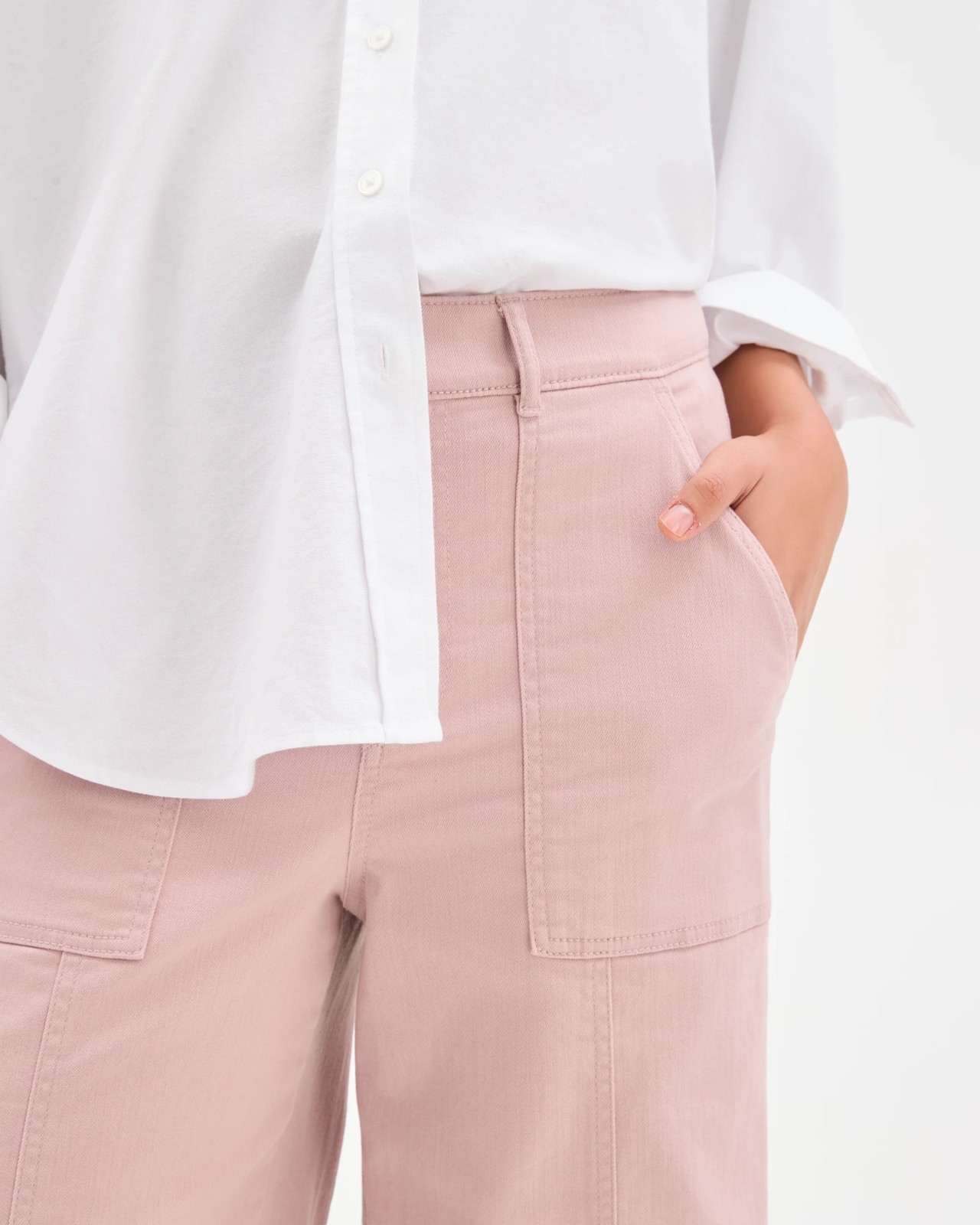 Australian Cotton Blend Stretch Twill Wide Leg Pants 3 of 6