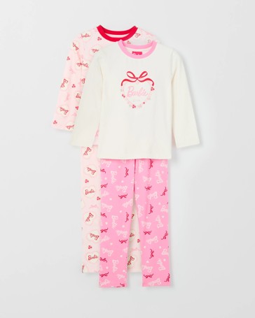 Barbie Australian Cotton 2 Pack Younger Girls Pyjama Set